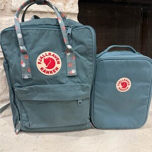 Fjallraven Kånken Teal Backpack and Lunchbox Set